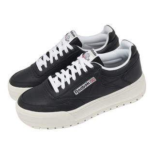 Reebok Club C Megacourt 厚底復古情侶鞋, 黑白色, 23cm