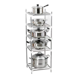 德利生活 加高不鏽鋼置物架, 不銹鋼, 112 x 35 x 42cm, 5層