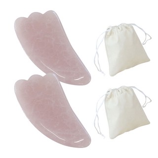 Hoscus 薔薇石英刮痧工具+收納袋, 2個, 翅膀