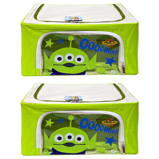 收納王妃 玩具總動員 牛津布收納箱 三眼怪, 青綠色, 2個