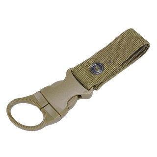 捷華 戰術 戶外登山水壺掛扣 軍綠色 快取耐用, 13.5 x 3.5 x 0.6cm, 1入