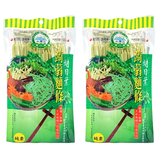 大雪山農場 明日葉蒟蒻麵 Q彈滑順 無色素, 250g, 2包