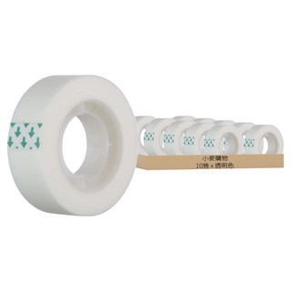 小麥購物 手寫膠帶 12mm x 20m Y588 20g, 透明色, 10捲