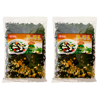 海藻問屋 海的野菜 海帶芽 香菇雞肉 簡易烹調 方便湯品, 90g, 2包