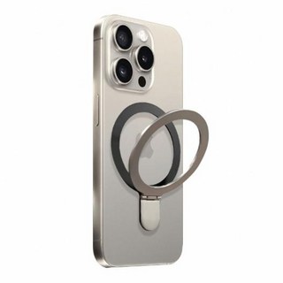 Timo 鋁合金磁吸圈手機支架 安卓蘋果通用, 銀色, 1個