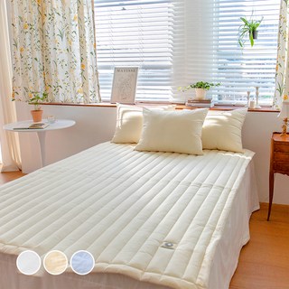 Yesbedding 韓國製高密度Supima莫代爾棉100支柔軟床墊, 奶油色