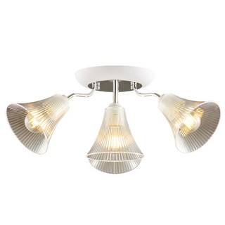 honey comb 奧丁房間臥室半吸頂三燈 附電子開關, 白色