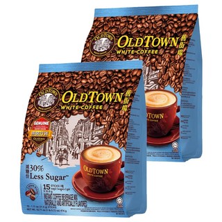 OLDTOWN WHITE COFFEE 舊街場白咖啡 3合1減糖白咖啡, 31.6g, 15條, 2袋