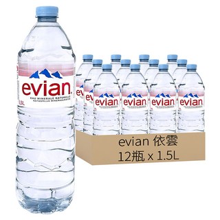 evian 依雲 法國原裝版 天然礦泉水, 1.5L, 12瓶