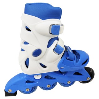 成功 兒童伸縮直排輪 發光輪 PU輪 (含鞋袋、安全頭盔、三件式護具) L號(20~22cm) 藍色, 1組