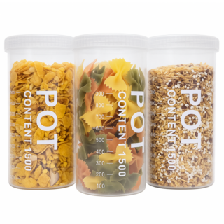 데일리픽 오곡 잡곡 투명 원형 밀폐용기 1.5L, 3개, 단품