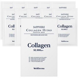 WellDerma 夢蝸 SAPPHIRE膠原蛋白50000ppm保濕面膜, 1盒, 10片