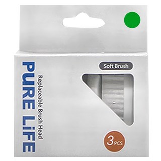 PuRE LiFE 寶淨 替換牙刷刷頭 3件裝 護齦刷頭 綠色, 1盒