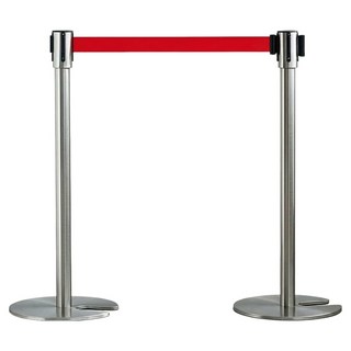 조립 중첩형 벨트 차단봉, 실버바디 + 레드벨트, 2개