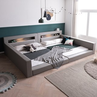 삼익가구 렉스 LED 가드형 패밀리 침대 프레임 단품 방문설치, 그레이