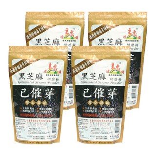 源順 已催芽黑芝麻粉 通過黃麴毒素檢驗 低普林好消化易吸收, 300g, 4包