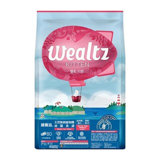 Wealtz 維爾滋 幼貓食譜 天然無穀寵物糧, 高肉類蛋白&GI食材, 採人用食材等級&超級食物, 豐富益生菌與膳食纖維, 泌尿道保健配方, 1.2kg, 1袋