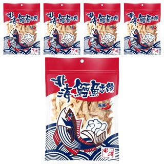 北海 鱈魚香絲 大 麻辣寬條, 90g, 5包