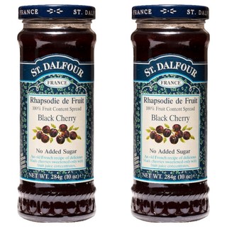 ST.DALFOUR 聖桃園 黑櫻桃果醬 284g (無添加糖、法國果醬), 2罐