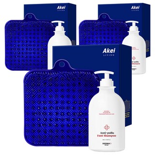 AKei. Anti-Pollu足部清潔液+防滑洗腳墊組, 1組, 3組