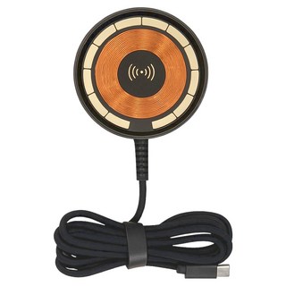 PHILIPS 飛利浦 磁吸無線快充充電器 2m 61 x 61 x 6.4mm 63g, 黑色 + 金色, 1盒