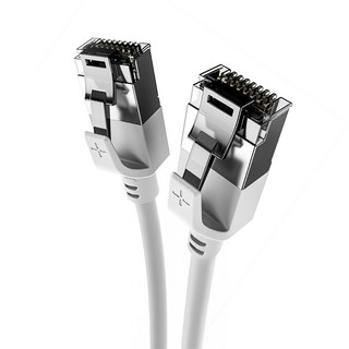 CODEWAY CAT.8 40Gbps 圓形PVC抗干擾耐用高速傳輸網路線, 7m, 白灰色, 1條