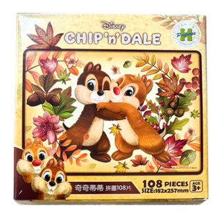 HUNDRED PICTURES 百耘圖 Chip an' Dale 奇奇蒂蒂 108片 拼圖 Set, 尺寸: 182x257mm, Chip an' Dale 奇奇蒂蒂 02, 1盒