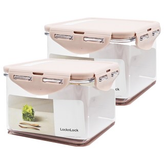 LocknLock 樂扣樂扣 BISfree Tritan純淨輕透保鮮盒 空心矽膠防水圈 四面環扣 冷藏冷凍適用 不含雙酚A和塑化劑, 860ml, 2個