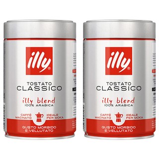 illy 意利 Classico中烘培咖啡粉, 摩卡壺, 250g, 2罐