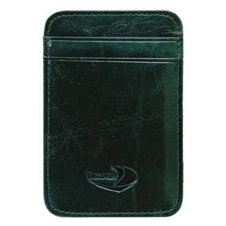 Discovery 5卡位全牛皮卡片證件夾 PH29096,11 x 7.3cm,深綠色, 1個