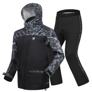 POLE RACING 男款摩托車雨衣+雨褲, E號 迷彩