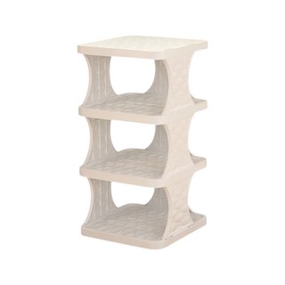 OAK&FIR 橡合杉地板 簡易收納鞋架 4層, 1個, 白色