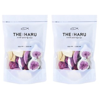 THEHARU 草莓 粉紅水蜜桃 芒果 無花果 4種混合冷凍乾燥水果, 2個, 80g