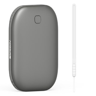 스피디 양면발열 손난로 겸용 보조배터리 5200mAh, SPE-B2DHWP01, 다크그레이