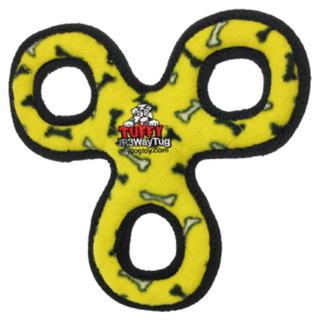 TUFFY 拉扯拔河玩具 經典基本款耐咬三圈飛盤, 20*20*3cm, 黃色, 1個
