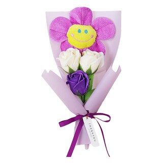 微笑娃娃迷你香皂花束, 紫色, 1個