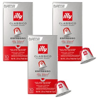Illy Nespresso 兼容膠囊咖啡經典, 5.7g, 10顆, 3盒