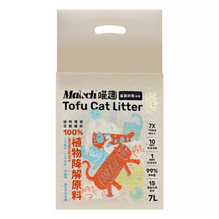Maoch 喵趣 益菌消臭豆腐貓砂 1.5mm 2.8kg 7L, 1包, 奶香