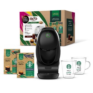 NESCAFE 雀巢咖啡 Dolce Gusto 多趣酷思 NEO Starbucks At Home 膠囊咖啡機組合, 黑色, 9782-A