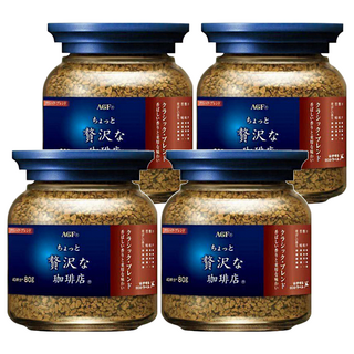 AGF 微奢華咖啡店 咖啡罐 藍紅標 經典贅沢, 80g, 1入, 4罐