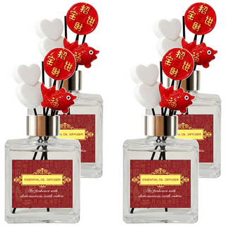 QiMart 迎春納福香氛珪藻擴香瓶, 水麝香, 200ml, 4件