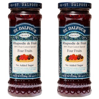 ST.DALFOUR 聖桃園 四果綜合果醬 無添加人工色素 多種水果風味 早餐/下午茶, 284g, 2罐