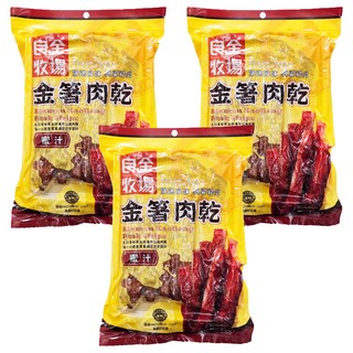 良金牧場 高粱豬肉金箸肉乾 蜜汁, 165g, 3包