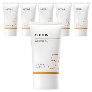 미샤 올 어라운드 세이프 블록 코튼선크림 SPF50+ PA++++, 50ml, 6개