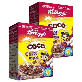 Kellogg's 家樂氏 COCO 可可猴 格格脆巧克力, 含維生素A/B1/B2/C/E 含鈣鐵, 非油炸, 330g, 2盒