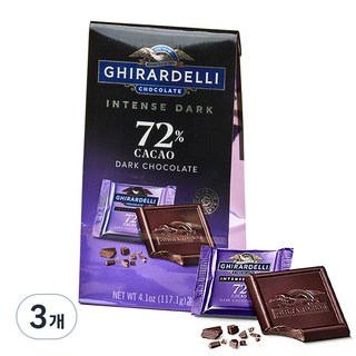 GHIRARDELLI 鷹牌 Intense黑巧克力 72%, 3個, 117.1克
