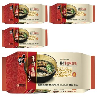 五木 牛肉味拉麵, 321g, 4包