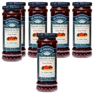 ST.DALFOUR 聖桃園 四果綜合果醬 多種水果風味 無添加人工色素及防腐劑 法國原裝進口, 284g, 6罐