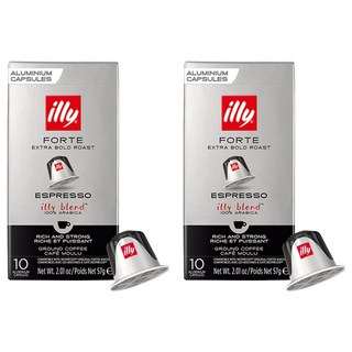 illy 意利 Forte特濃意式咖啡膠囊 適用Nespresso咖啡機, 5.7g, 10顆, 2盒
