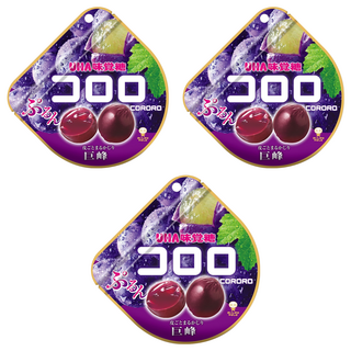 UHA 味覺糖 酷露露Q糖 巨峰葡萄口味, 日本原裝進口, 100% QQ葡萄真果實感, 48g, 3包